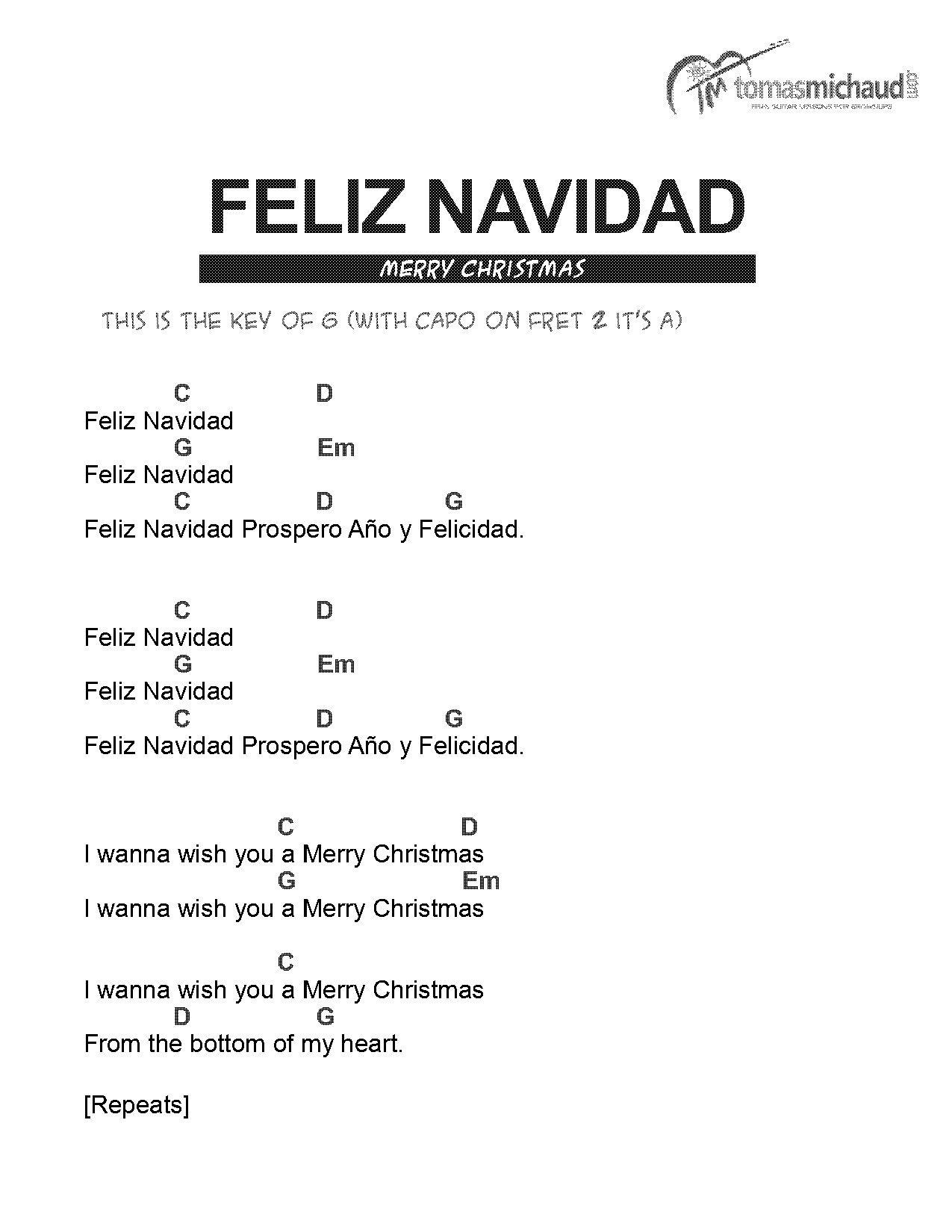 we wish you a merry christmas guitar chords d