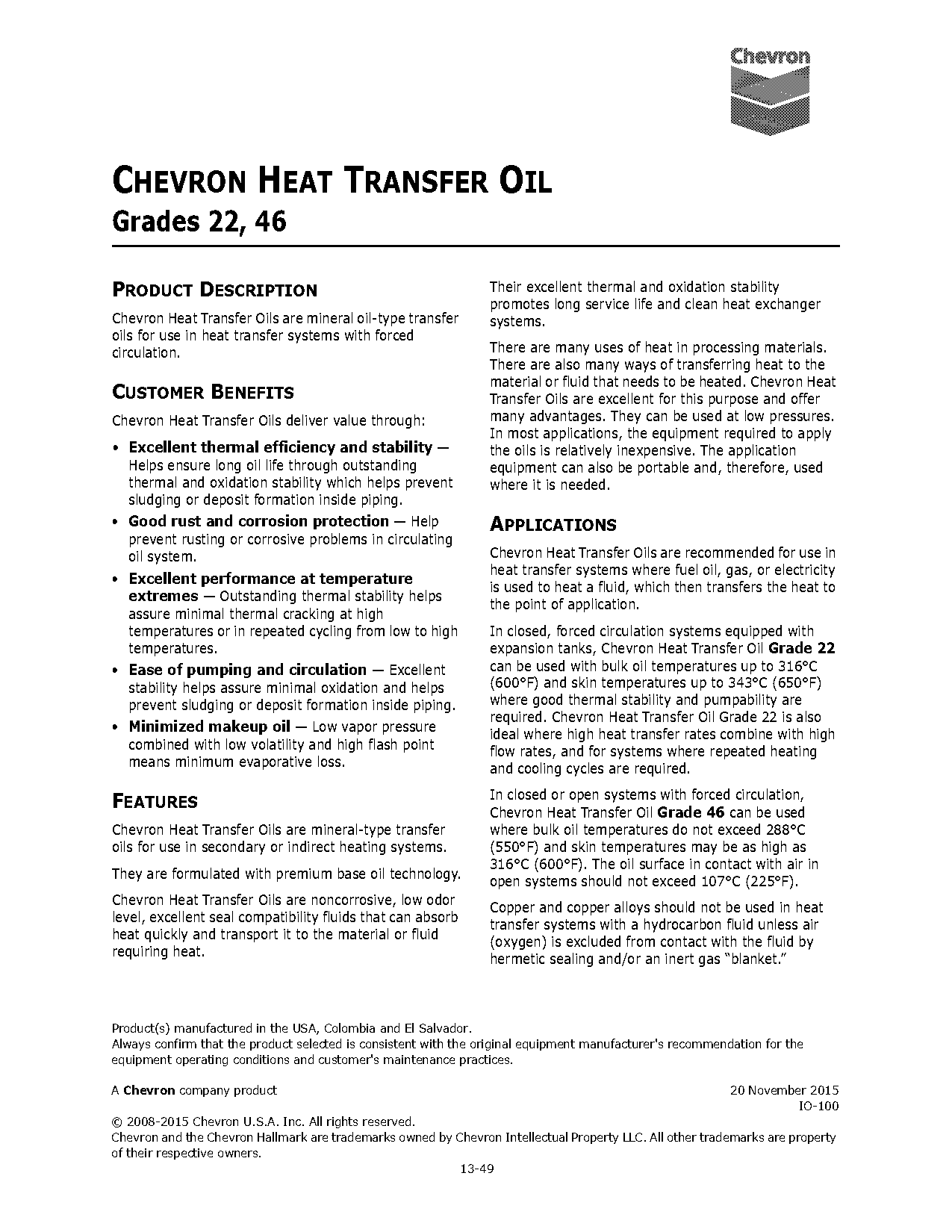 heat transfer oil physical properties