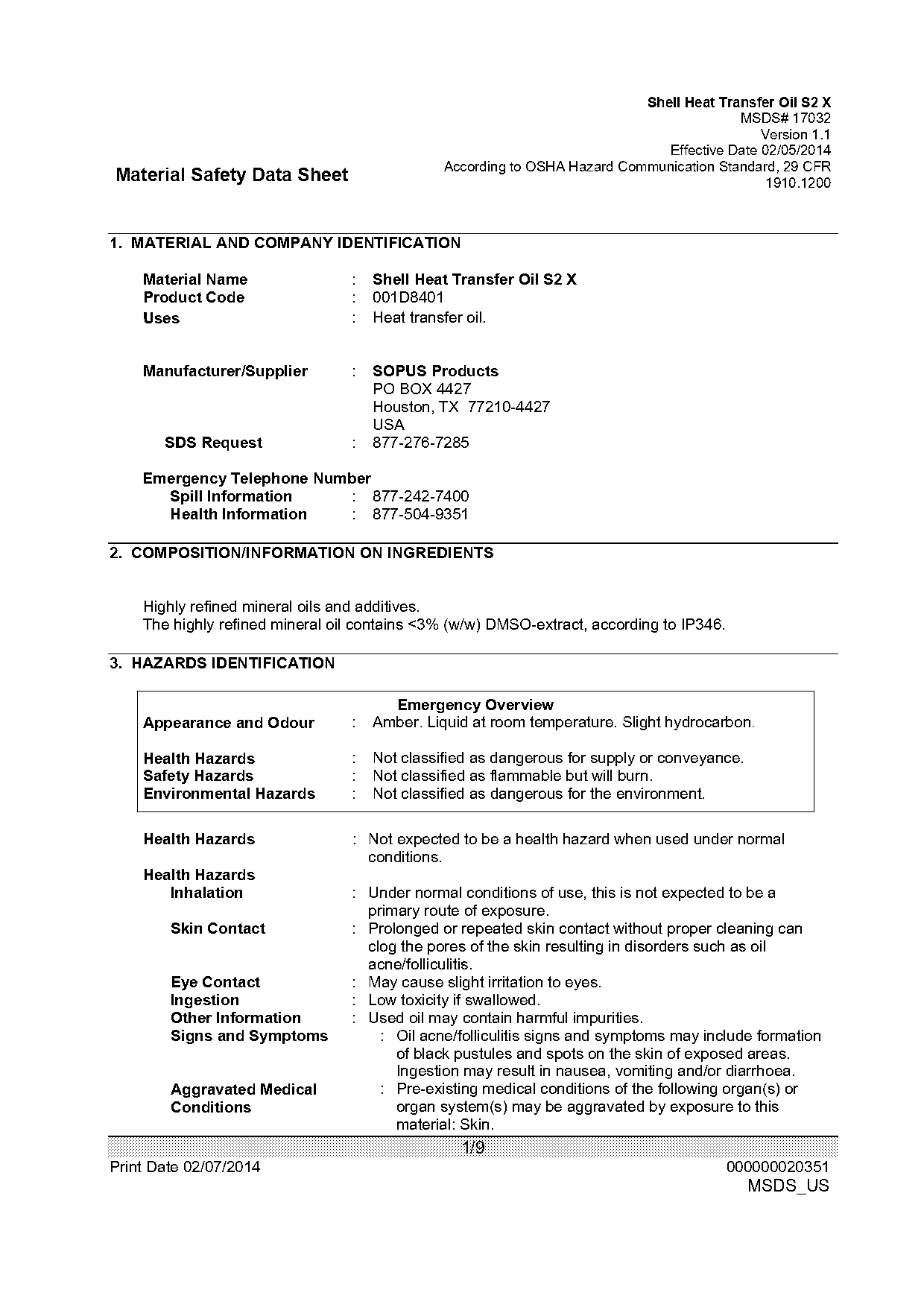 heat transfer oil physical properties