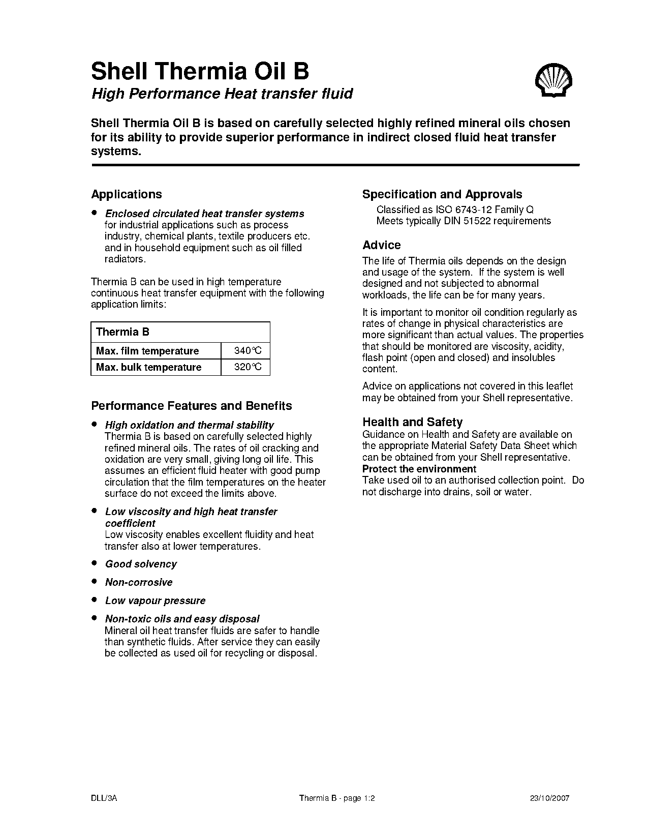 heat transfer oil physical properties